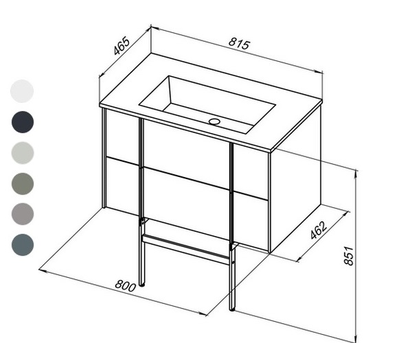 тумба с раковиной ALLEN BRAU REALITY 80